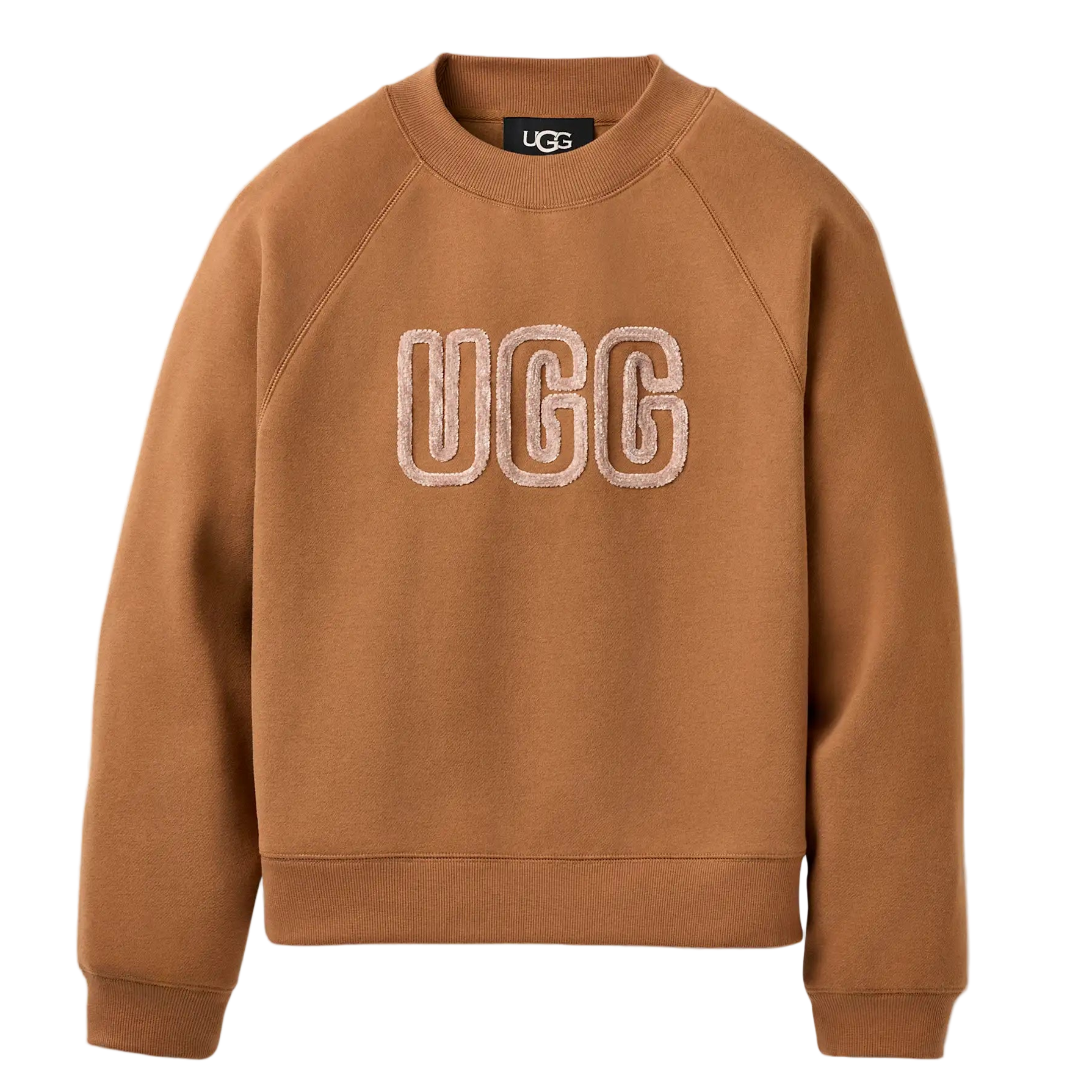 Brown sweatshirt with 'UGG' logo on a white background