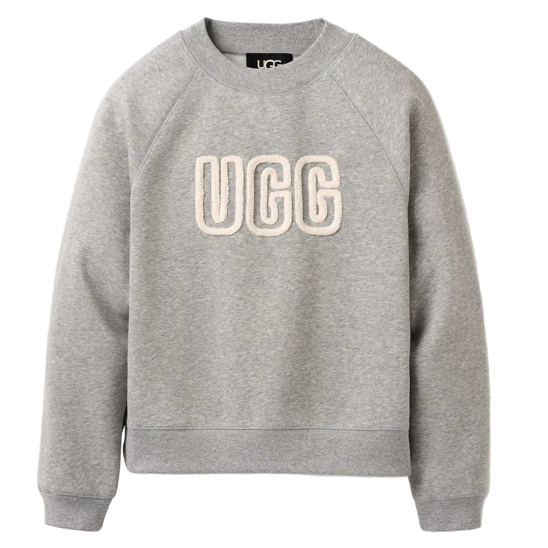 Gray sweatshirt with 'UGG' logo on a white background