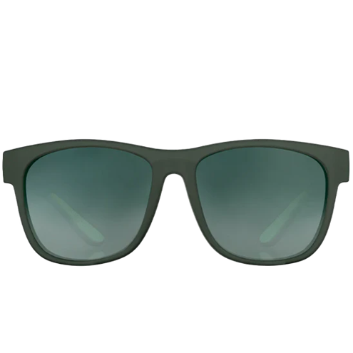 Green sunglasses on a white background