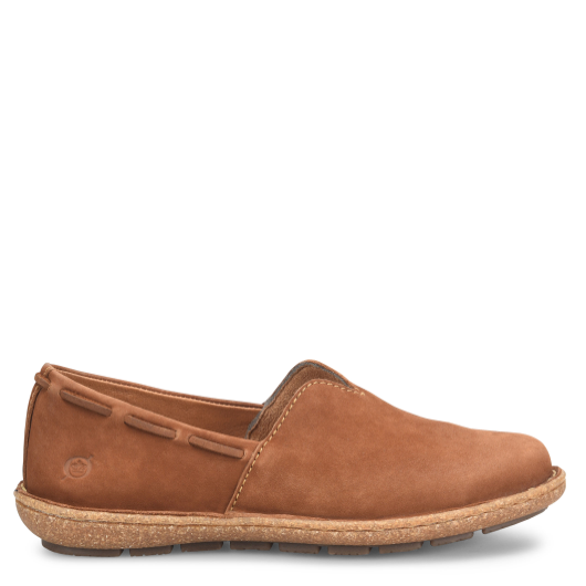 Brown suede shoe on a white background