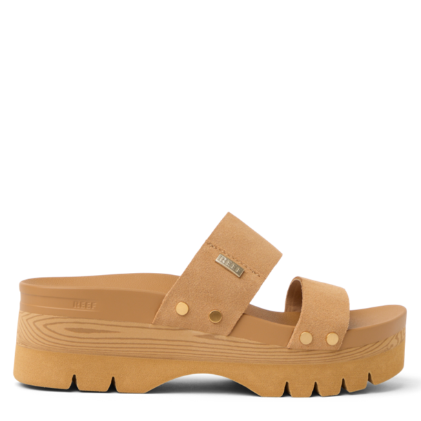 Tan sandal on a white background