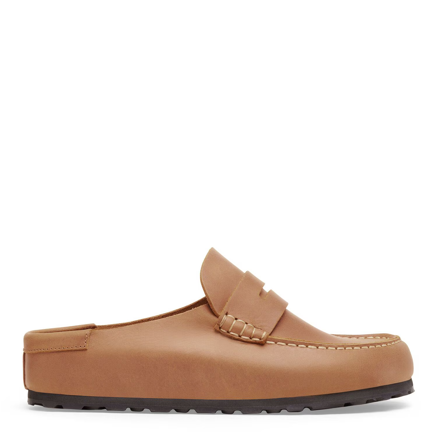 Tan loafer on a white background