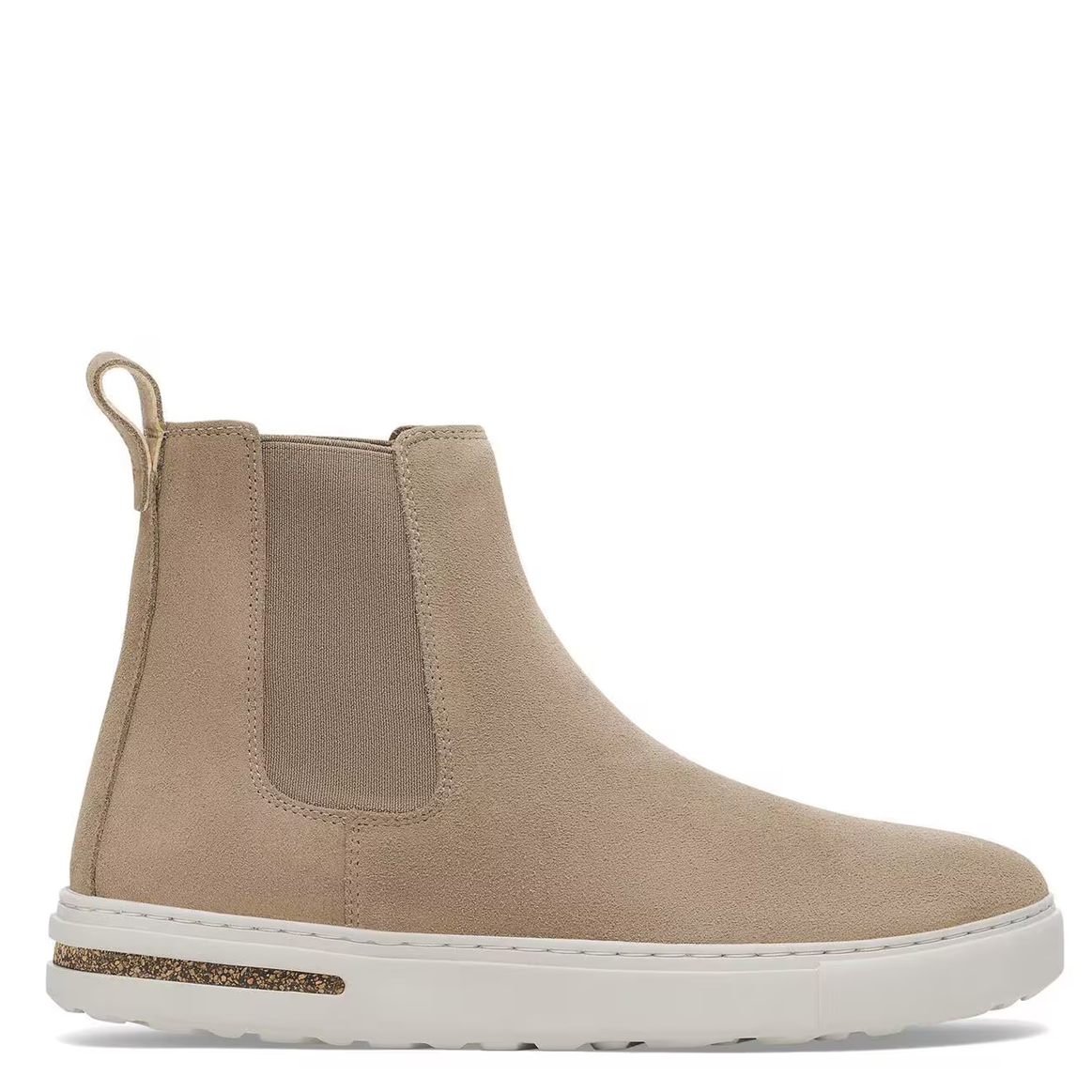 Beige Chelsea boot on a white background