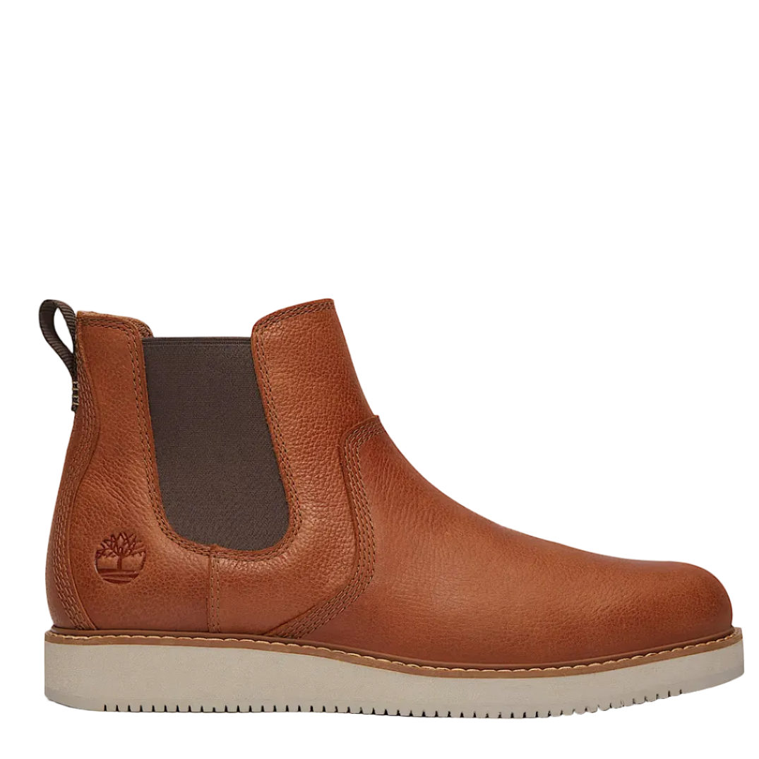 Brown Chelsea boot on a white background