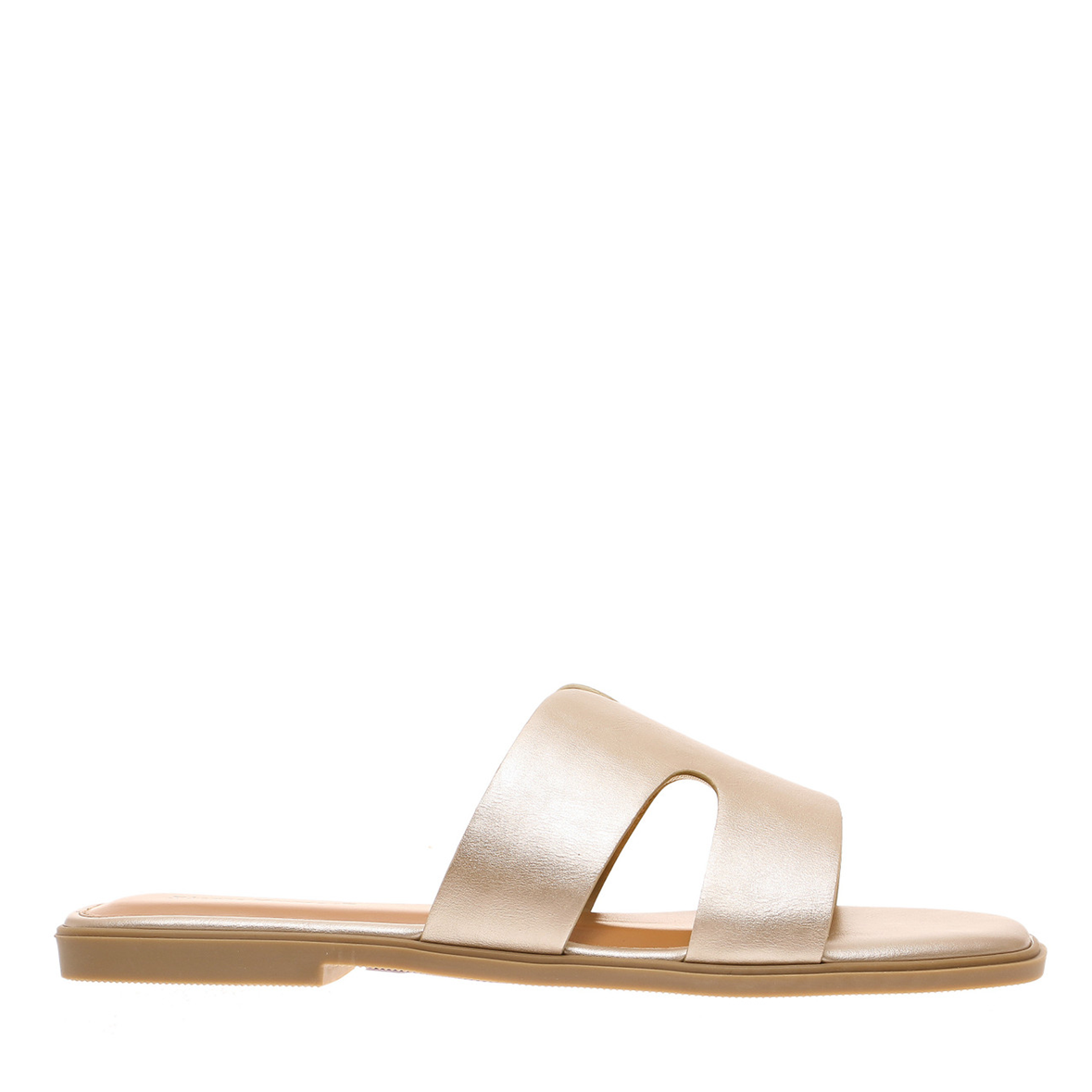 Beige sandal on a white background
