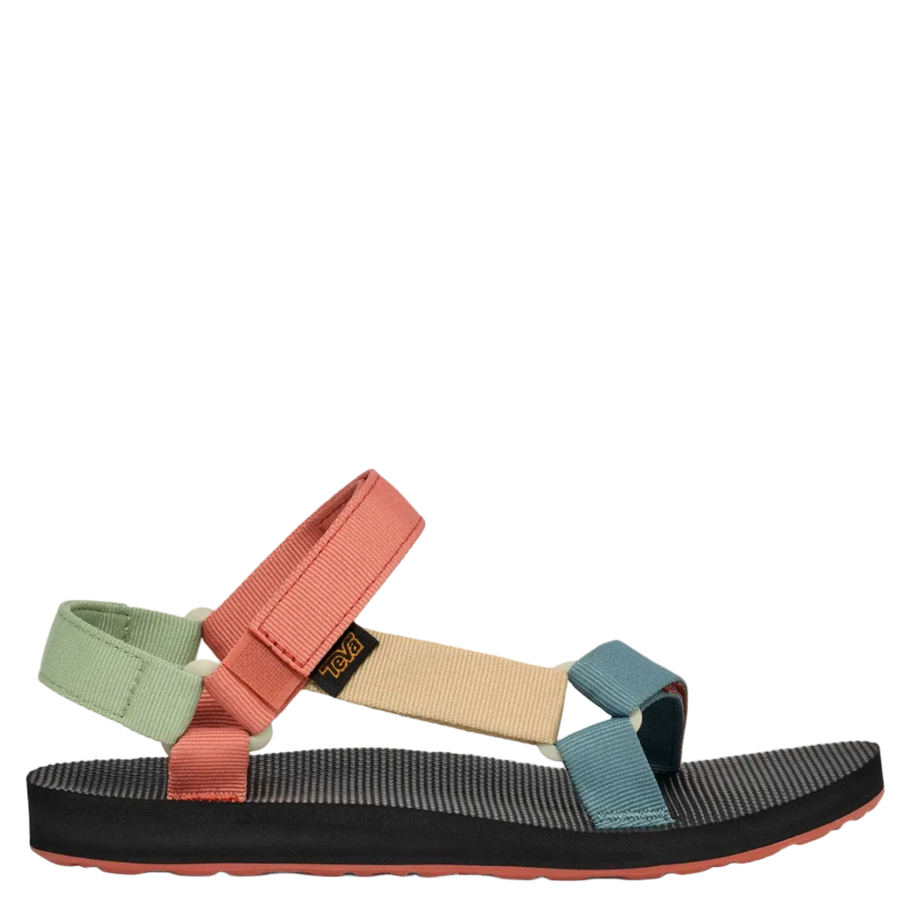 Multicolored sandal with a white background