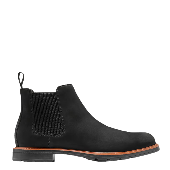 Black boot on a white background