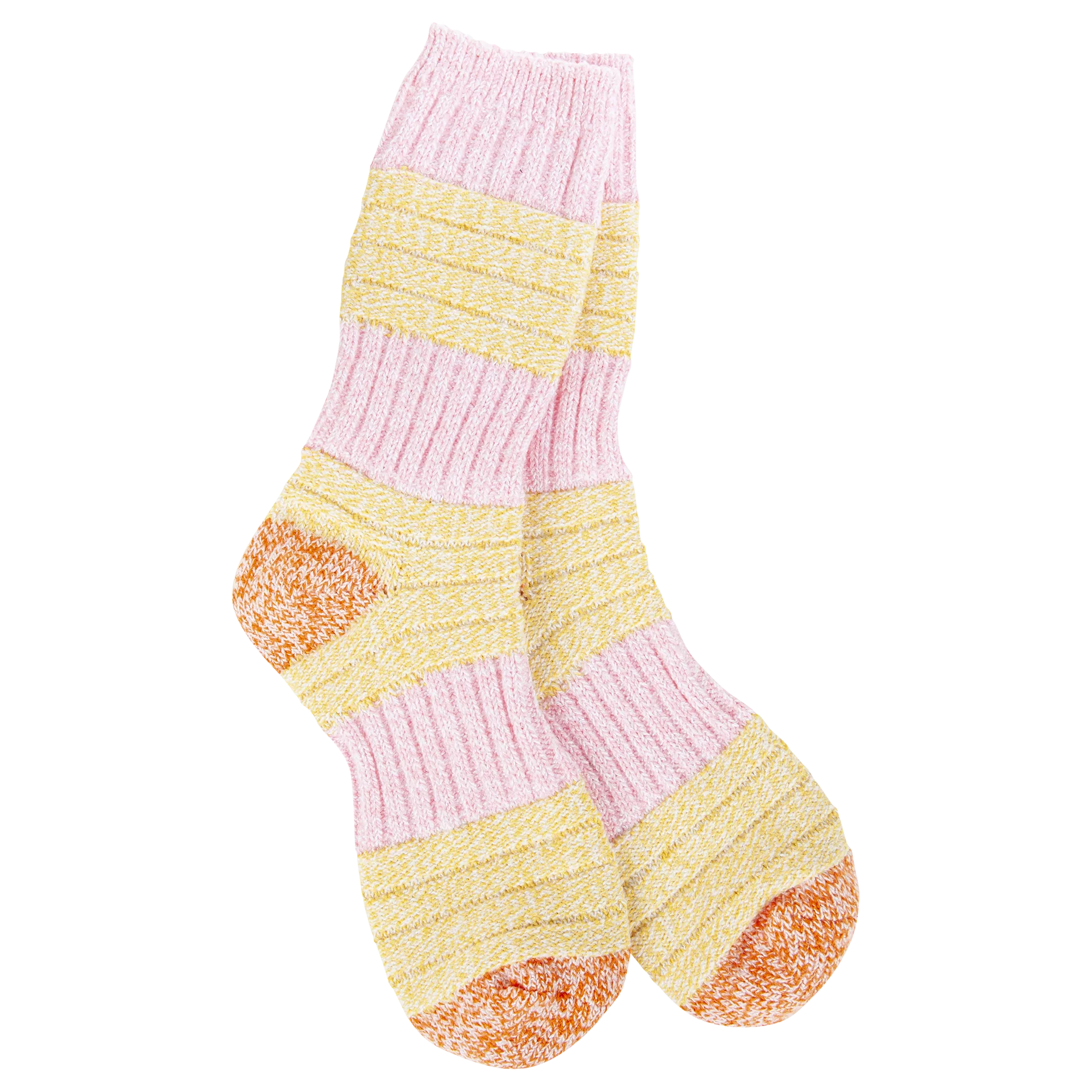 Colorful striped sock on a white background